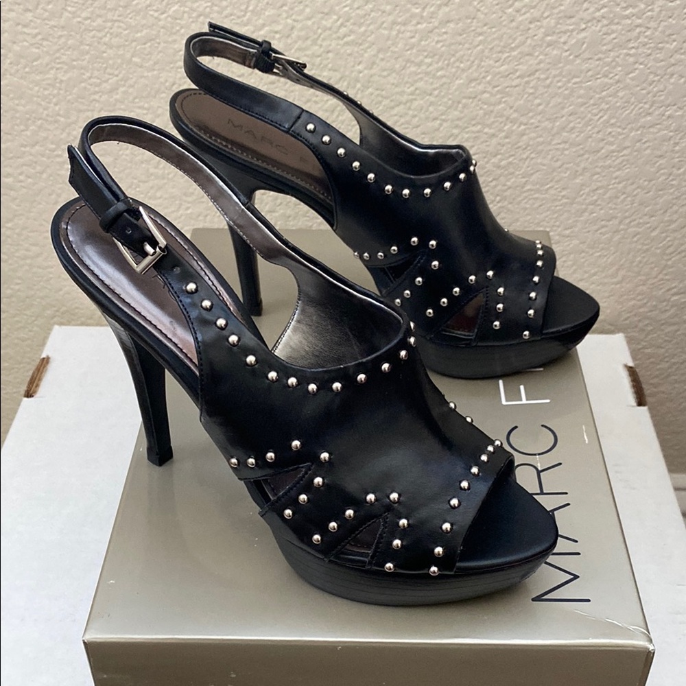 Marc Fisher Black Studded Heels
